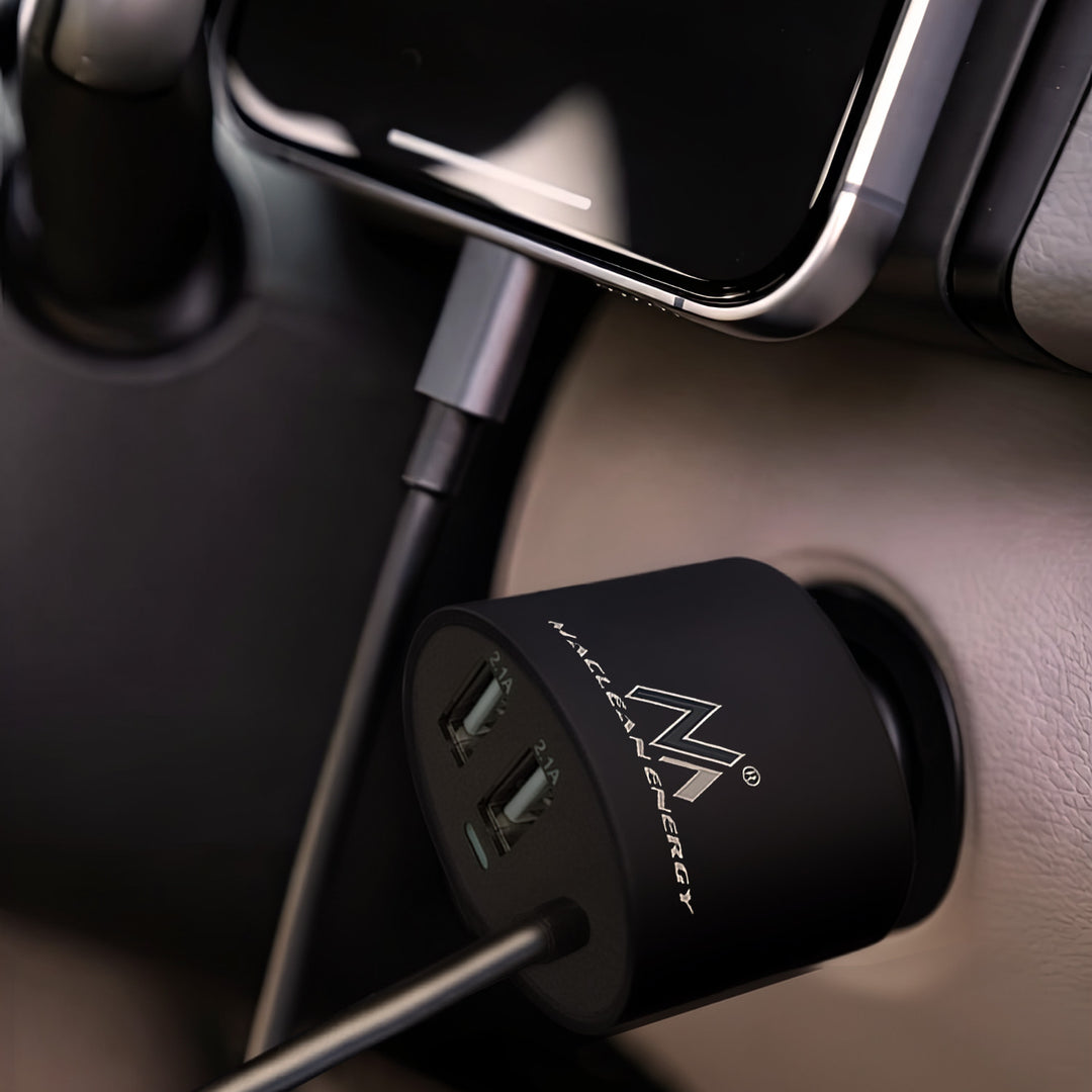 Ładowarka samochodowa Maclean, Lightning spiralny, 2xUSB, 5.2A, 1.8m, MCE76