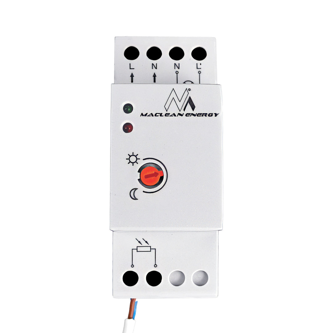 Wyłącznik zmierzchowy Maclean,na szynę DIN, z zewnętrzną sondą, 220-240V/AC, 50Hz, 20A, MCE83