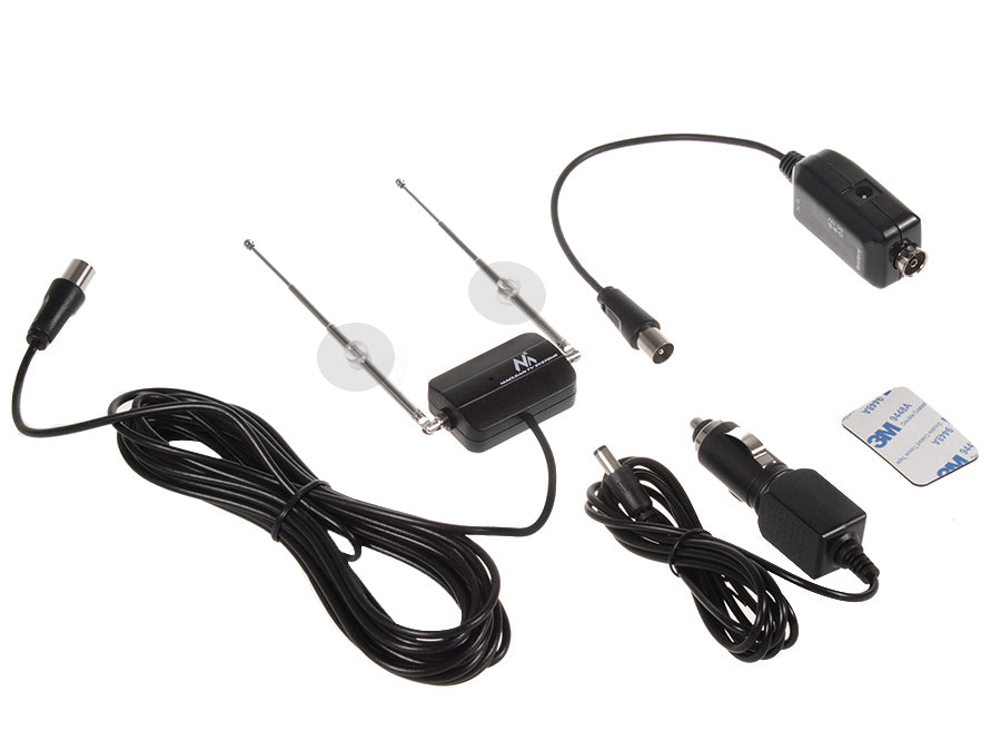 Antena TV DVB-T/T2 HEVC uniwersalna Maclean, wzmacniacz, zasil. 5V lub 12V, MCTV-986