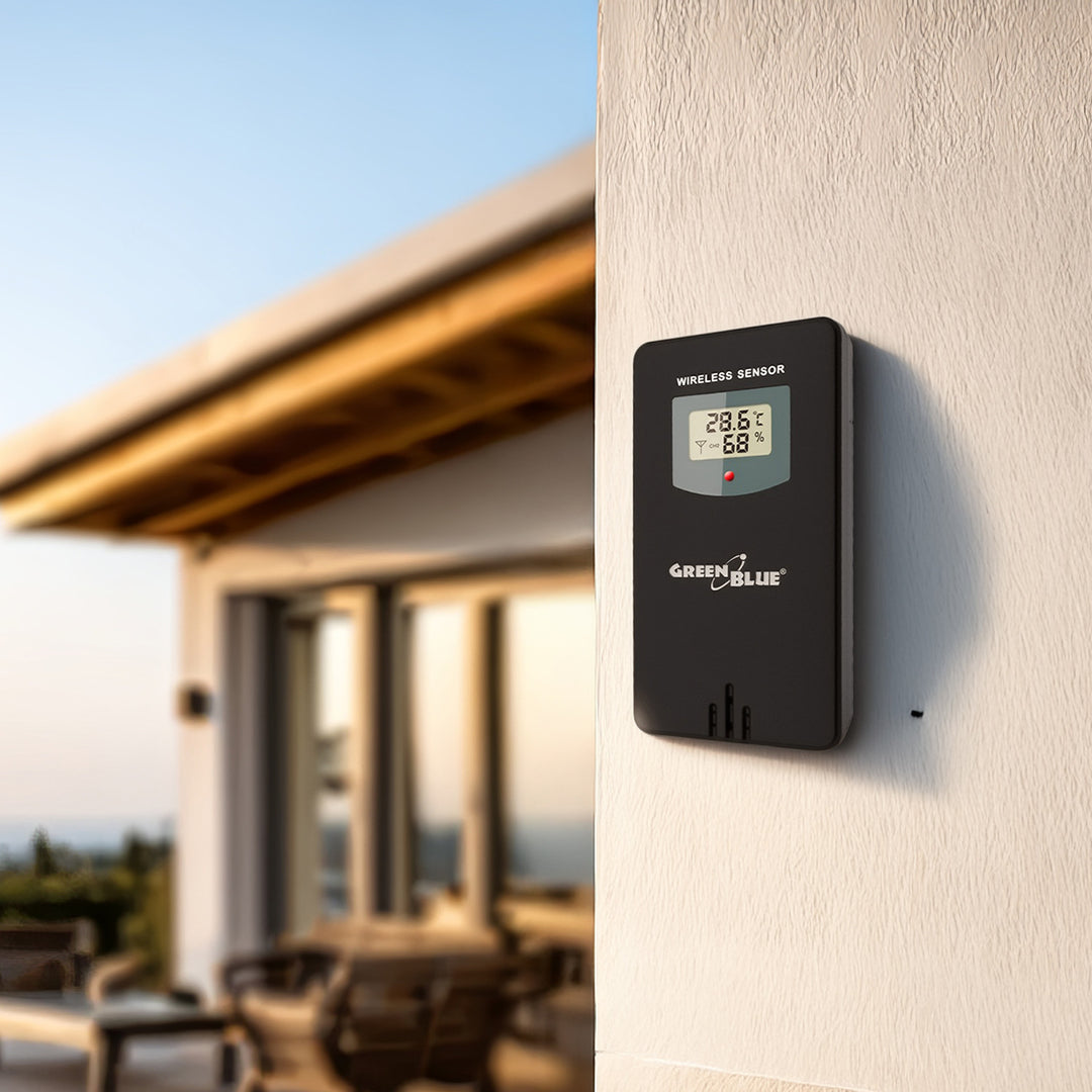 Stacja pogody bezprzewodowa GreenBlue, kolorowa, WiFi, fazy księżyca, GB522