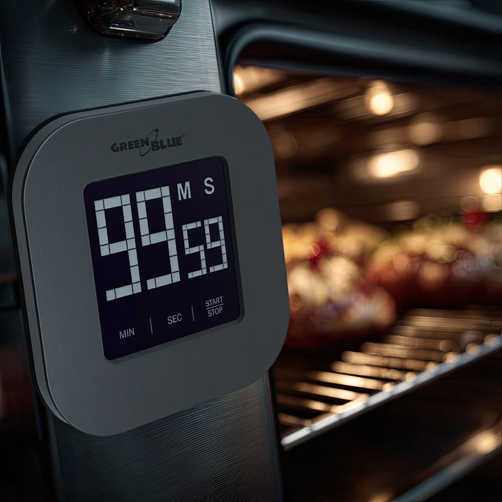 Cyfrowy timer, stoper, minutnik GreenBlue, magnetyczny z dotykowym ekranem, GB524