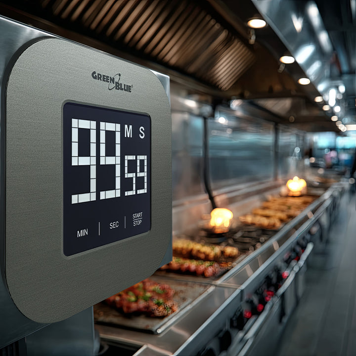 Cyfrowy timer, stoper, minutnik GreenBlue, magnetyczny z dotykowym ekranem, GB524