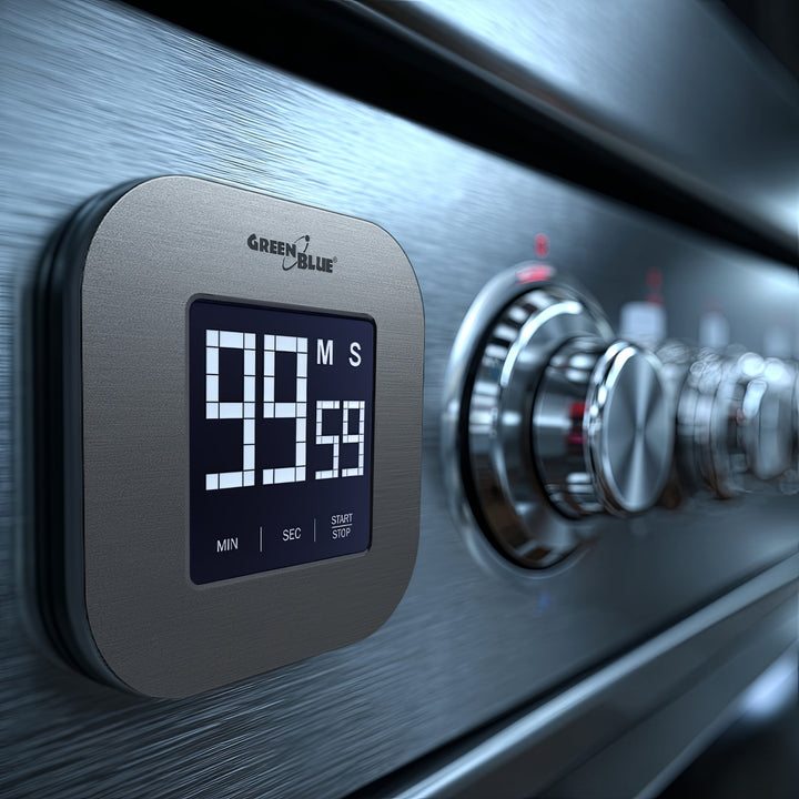 Cyfrowy timer, stoper, minutnik GreenBlue, magnetyczny z dotykowym ekranem, GB524