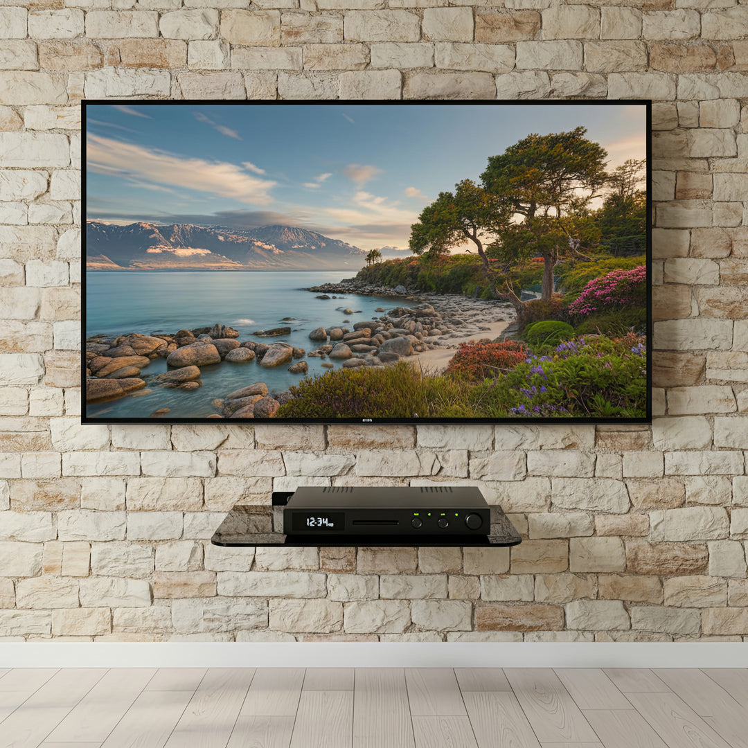 Półka pod DVD Maclean, pojedyncza, max. 10kg, szklana, MC-738