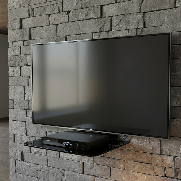 Półka pod DVD Maclean, pojedyncza, max. 10kg, szklana, MC-738