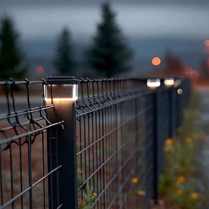 Lampa solarna LED na słupek GreenBlue, 80x80mm, daszek kopertowy, GB127