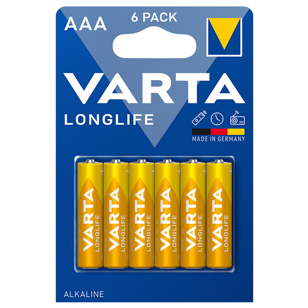 6x bateria R-03 LR03 AAA 1,5V alkaliczna Longlife Varta