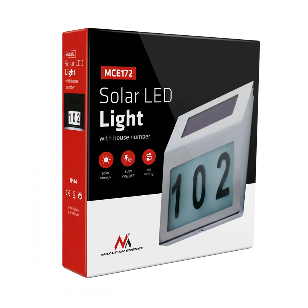Lampa solarna z numerem domu LED Maclean Energy MCE172