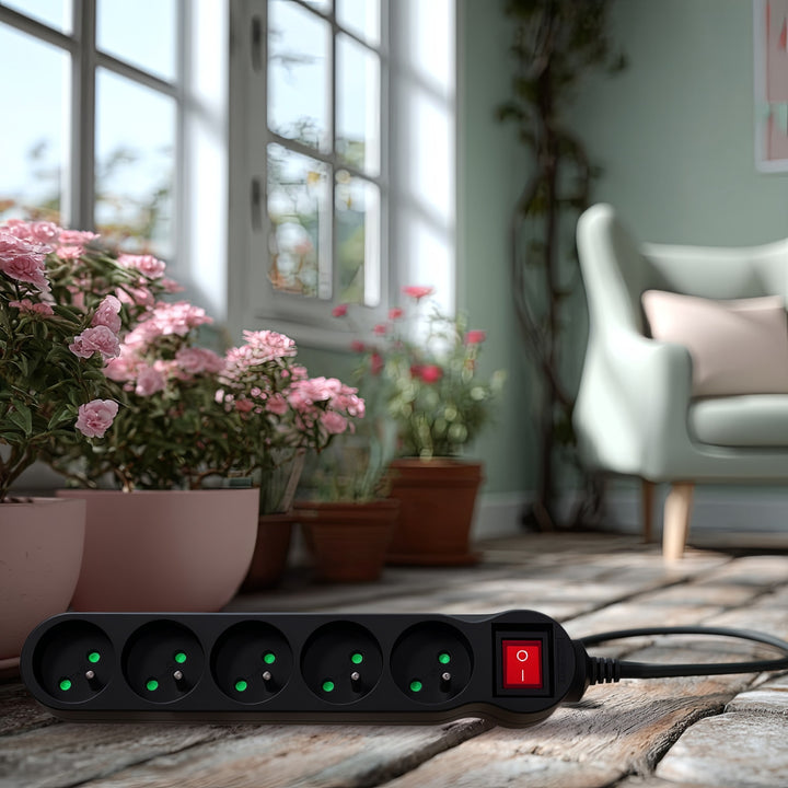 Listwa zasilająca Maclean Energy MCE183 przedłużacz 5 gniazd z wyłącznikiem