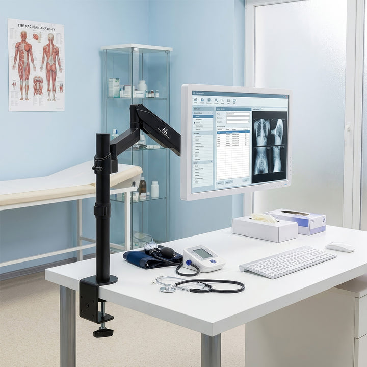 Uchwyt do monitora Maclean, podwójne ramię, ze sprężyną gazową, 17"-32", 8 kg, MC-775