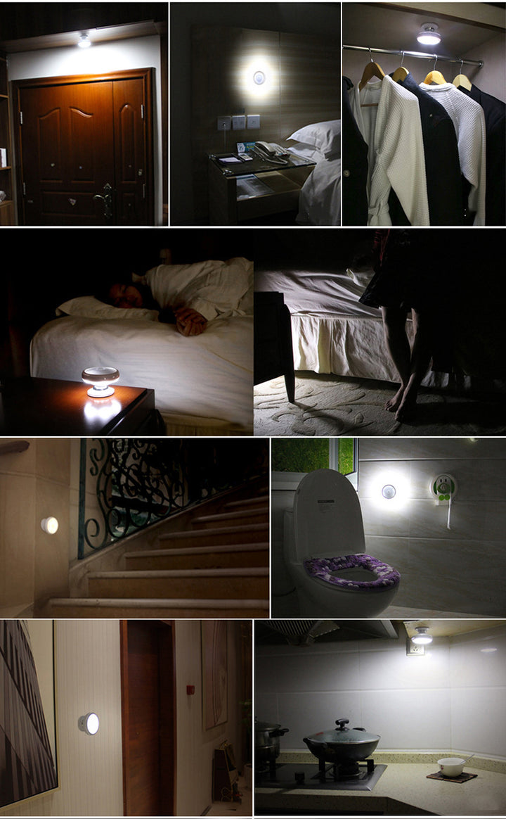 Lampka 11 LED lampa z czujnikiem ruchu na baterie magnes