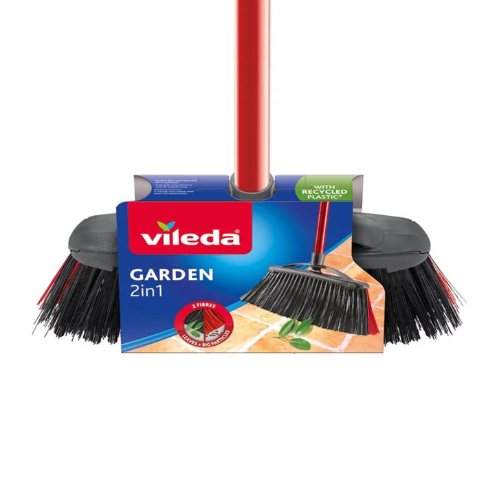 Vileda szczotka miotła zewnętrzna z drążkiem Garden 2w1