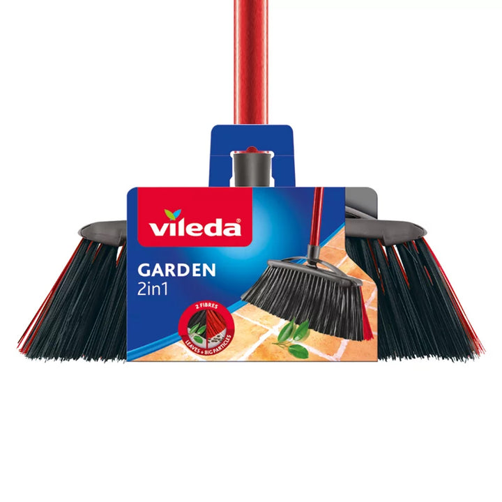 Vileda szczotka miotła zewnętrzna z drążkiem Garden 2w1