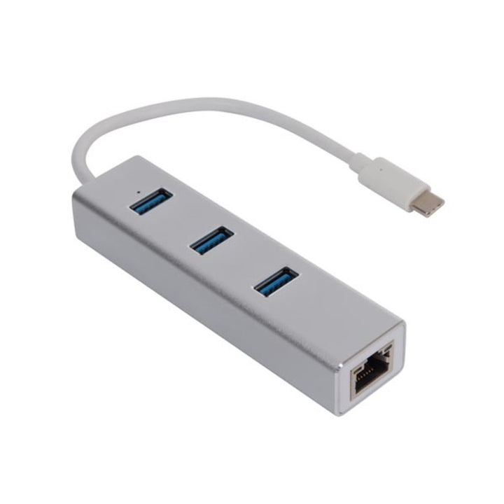 Adapter USB-C na Gigabit Ethernet do szybkiego połączenia sieciowego Velleman PCMP202