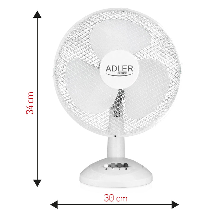 Wentylator biurkowy 30cm Adler AD 7303 70W trzy prędkości