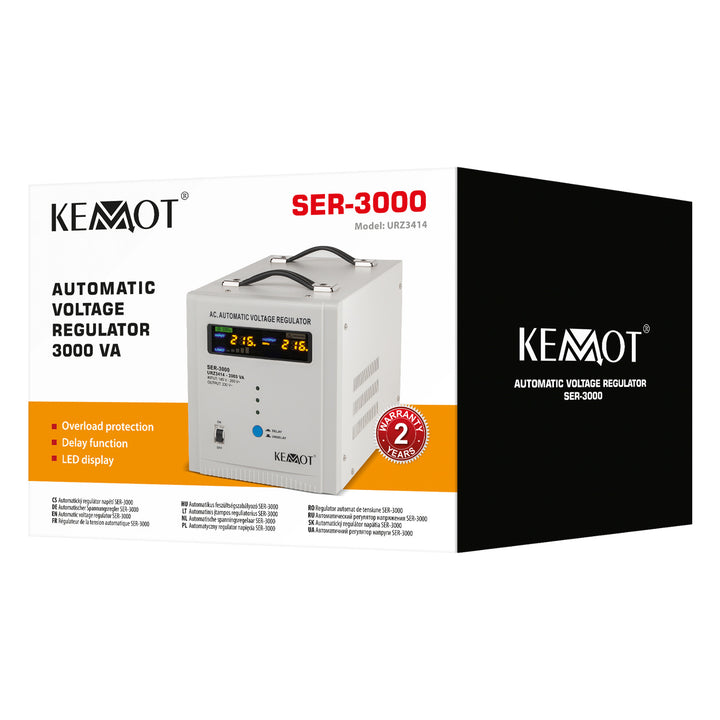 Automatyczny stabilizator napięcia z wyświetlaczem LED KEMOT SER-3000