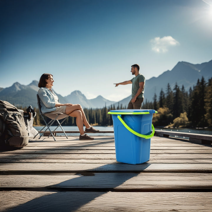 Toaleta turystyczna GreenBlue GB320BL morski-limonka