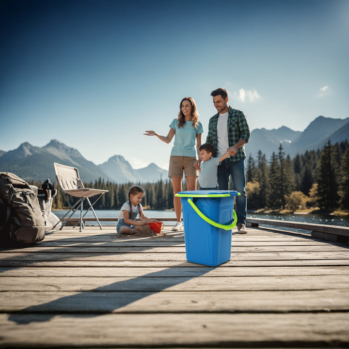 Toaleta turystyczna GreenBlue GB320BL morski-limonka