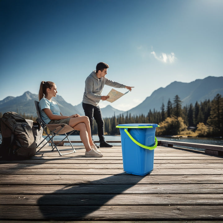 Toaleta turystyczna GreenBlue GB320BL morski-limonka