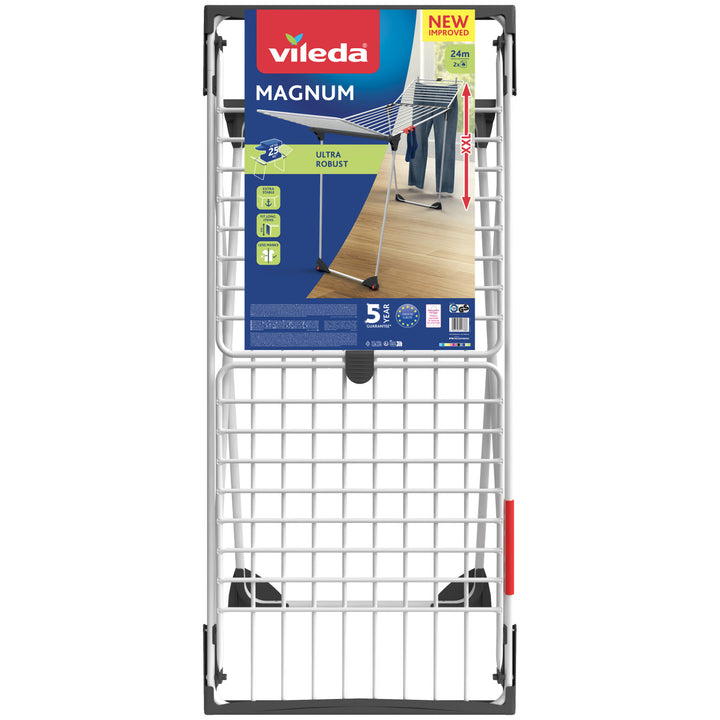 Suszarka na pranie stojąca Vileda Magnum powierzchnia suszenia 24m, stalowe linki XXL