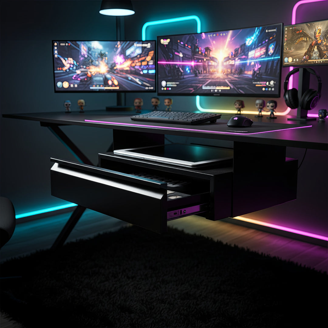 Szuflada ergonomiczna podbiurkowa czarna organizer Maclean MC-875 max 5kg