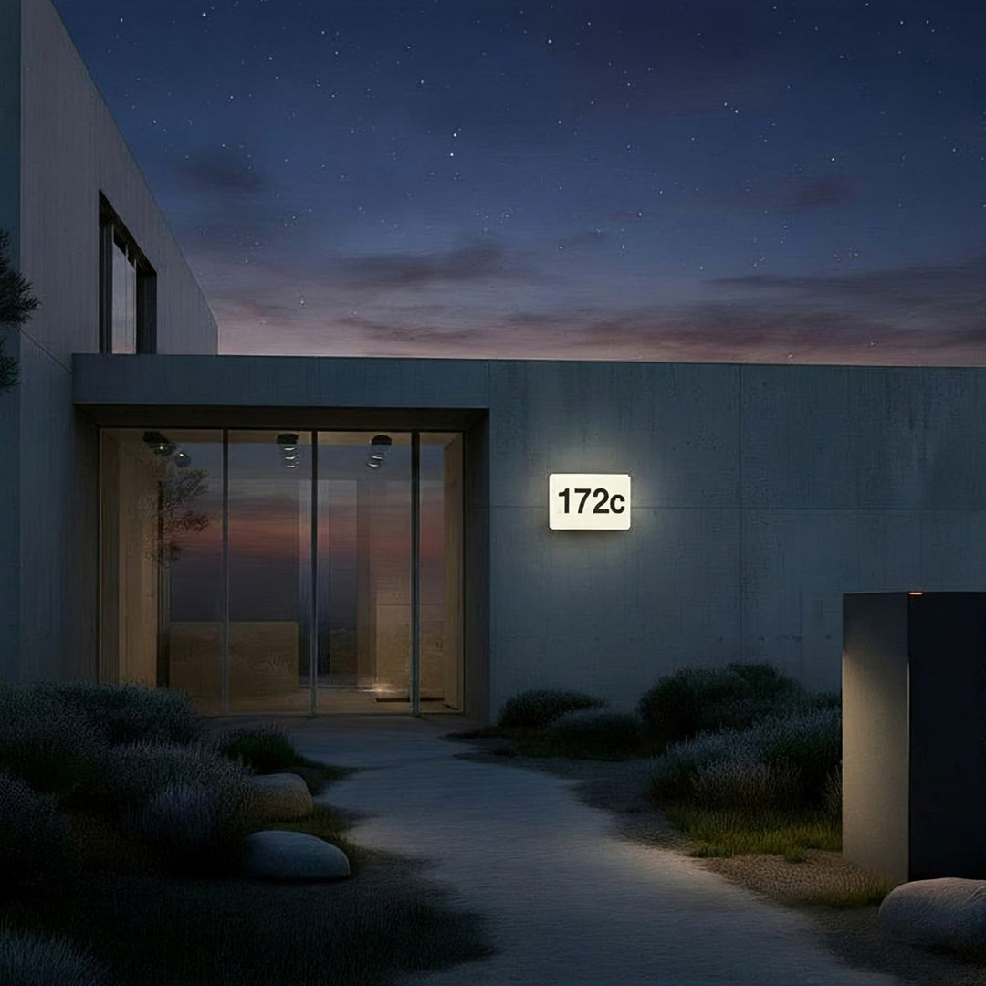 Lampa LED Maclean, numer domu, z czujnikiem zmierzchowym, biała, maks 10W, IP65, barwa neutralna (4000K), maks 1000lm, MCE292 W