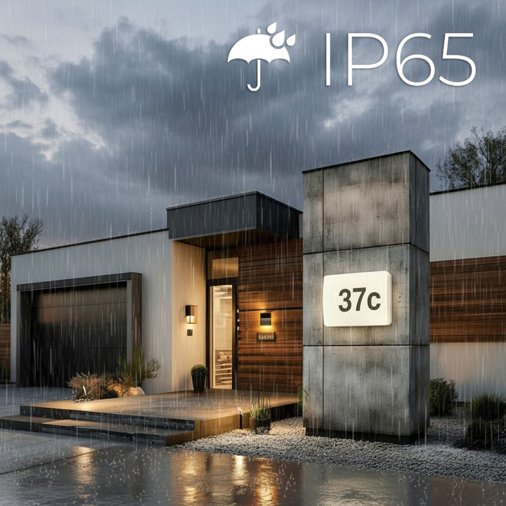 Lampa LED Maclean, numer domu, z czujnikiem zmierzchowym, biała, maks 10W, IP65, barwa neutralna (4000K), maks 1000lm, MCE292 W