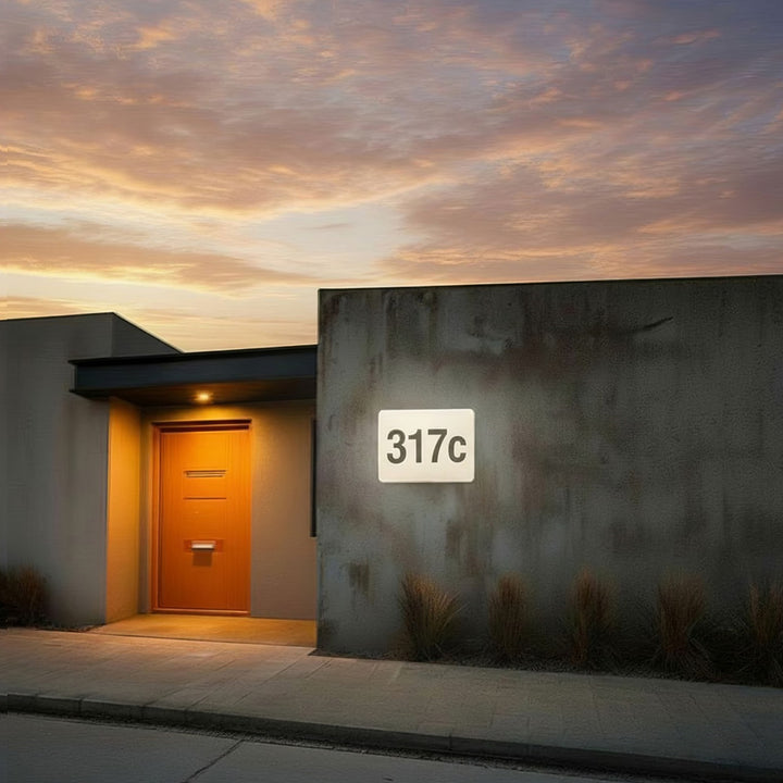 Lampa LED Maclean, numer domu, z czujnikiem zmierzchowym, biała, maks 10W, IP65, barwa neutralna (4000K), maks 1000lm, MCE292 W