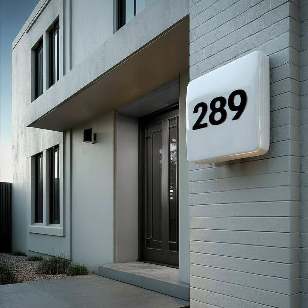 Lampa LED Maclean, numer domu, z czujnikiem zmierzchowym, biała, maks 10W, IP65, barwa neutralna (4000K), maks 1000lm, MCE292 W