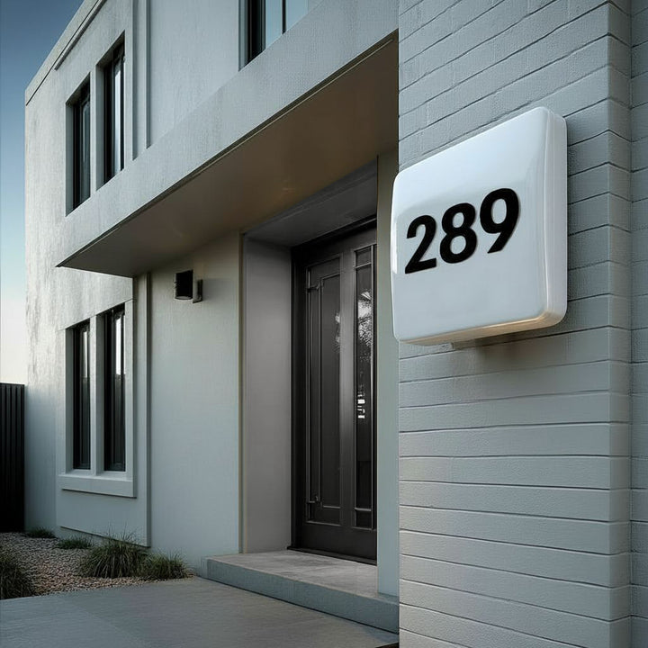 Lampa LED Maclean, numer domu, z czujnikiem zmierzchowym, biała, maks 10W, IP65, barwa neutralna (4000K), maks 1000lm, MCE292 W