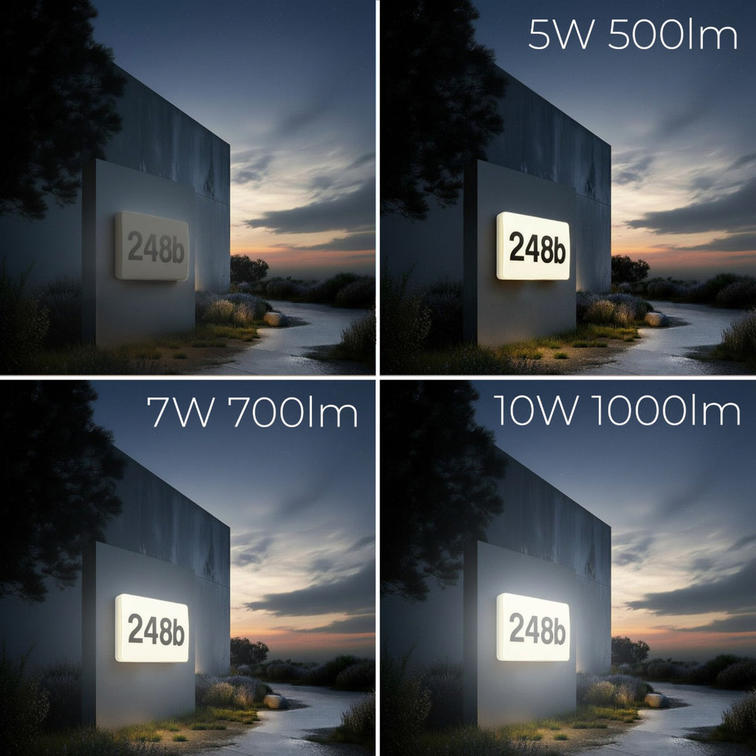 Lampa LED Maclean, numer domu, z czujnikiem zmierzchowym, biała, maks 10W, IP65, barwa neutralna (4000K), maks 1000lm, MCE292 W