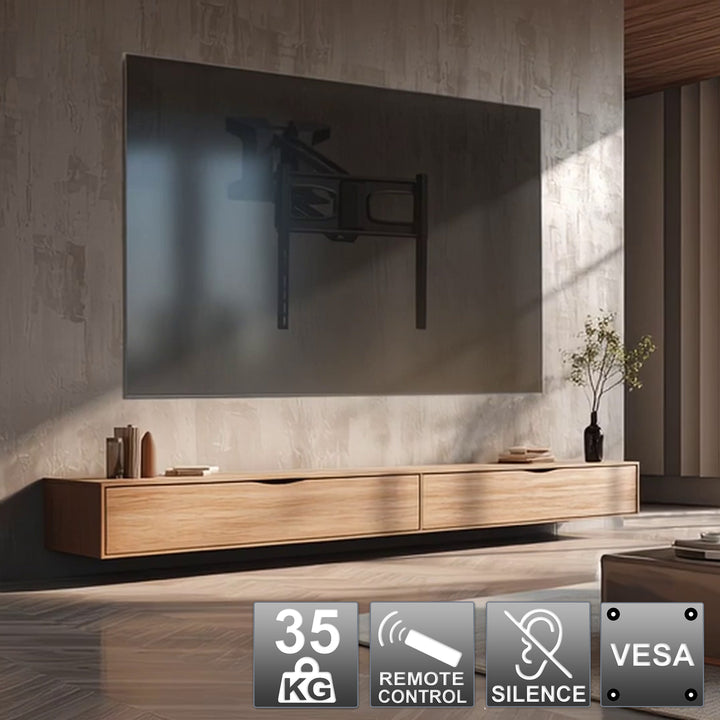 Uchwyt Maclean,TV elektryczny nad kominek, Max vesa 600x400, Pilot, 37"-70", 35kg, MC-891