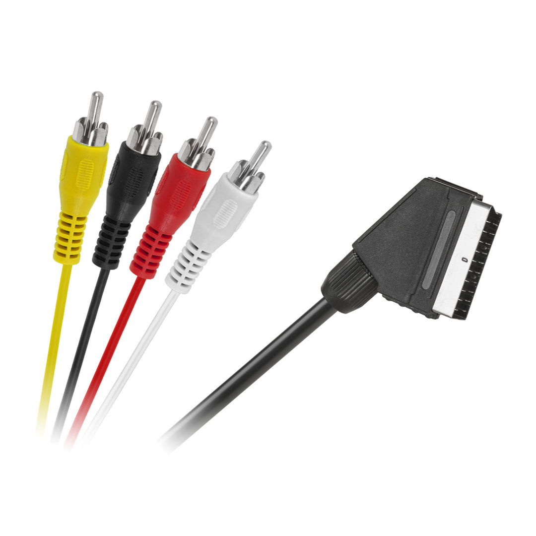 Kabel przewód RTV euro scart - 4x RCA cinch 1,5m KPO2710-1,5