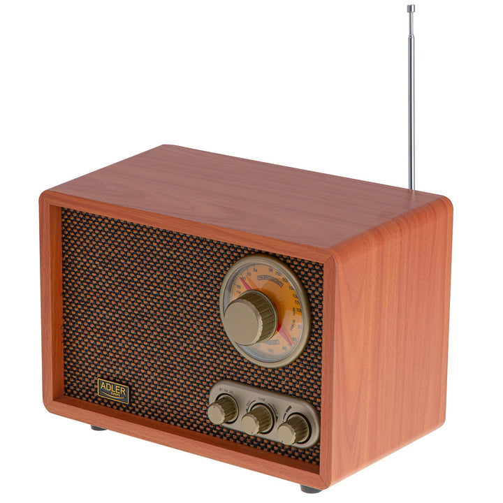 Radio FM AM retro z Bluetooth Adler AD 1171 z drewnianą obudową