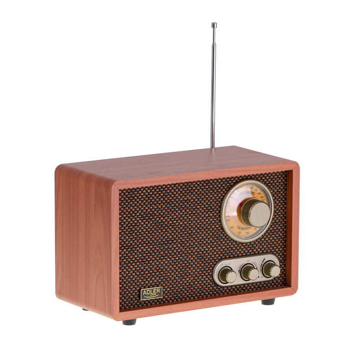 Radio FM AM retro z Bluetooth Adler AD 1171 z drewnianą obudową