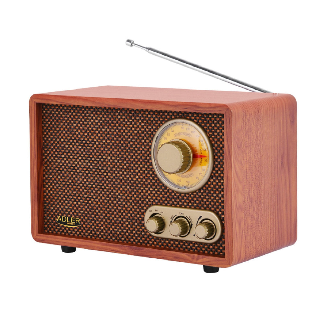 Radio FM AM retro z Bluetooth Adler AD 1171 z drewnianą obudową