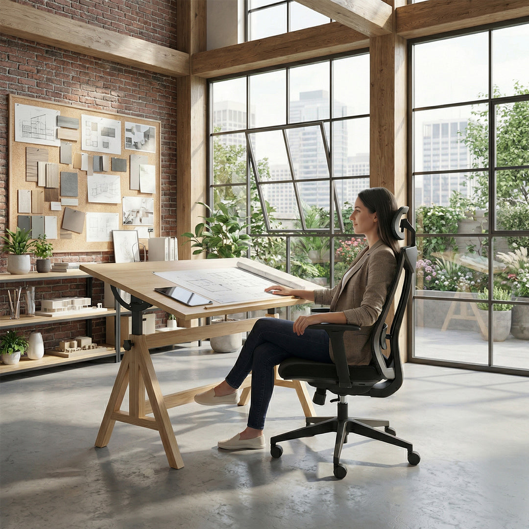 Krzesło biurowe ergonomiczne premium z wysokim oparciem Ergo Office, max 150kg, ER-414