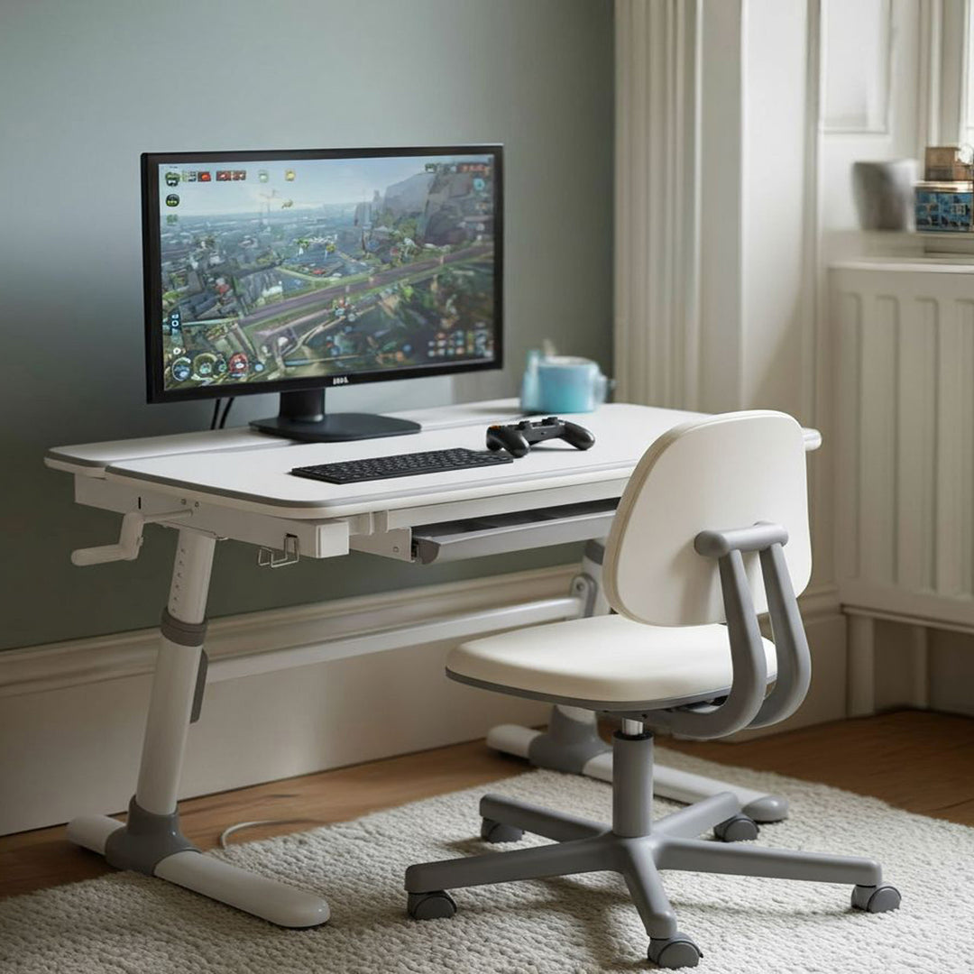 Biurko dla dzieci ergonomiczne z regulacją wysokości Ergo Office, szare, max 100kg, ER-417 2cz