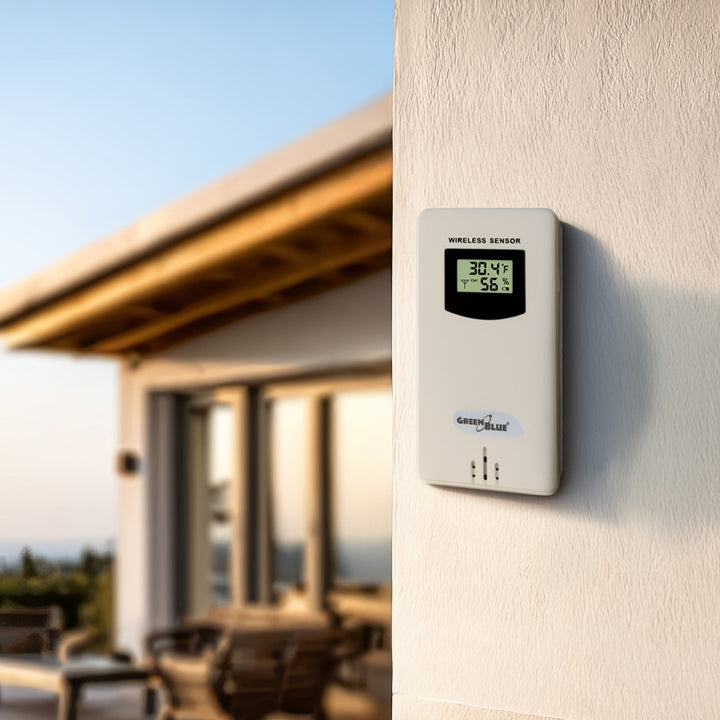 Bezprzewodowa stacja pogody z ładowarką bezprzewodową/indukcyjna GreenBlue, zegar, alarm, kalendarz, czujnik zewnętrzy, GB213