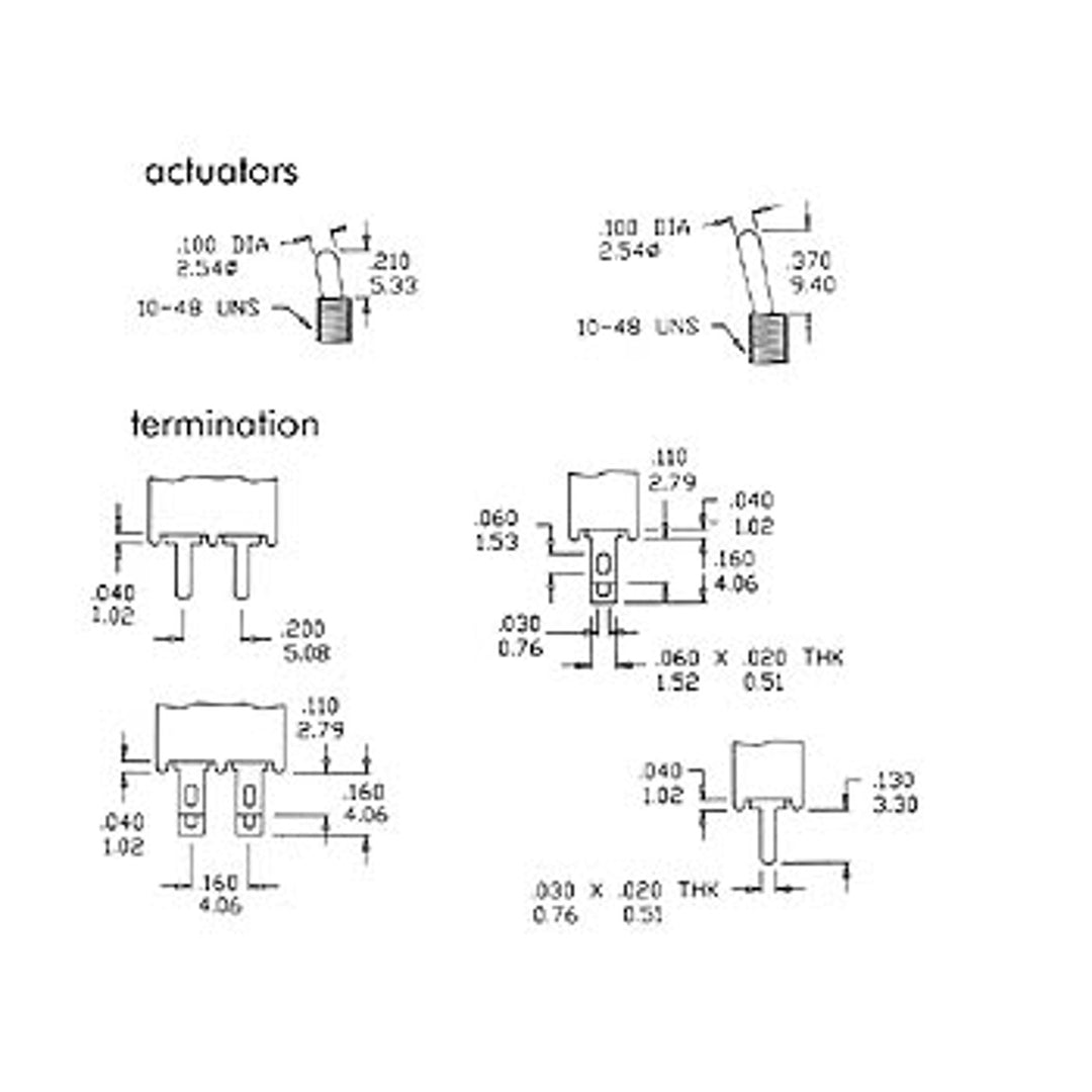 Przełącznik DPDT On-On PCB typu TS-5E do montażu na płytce