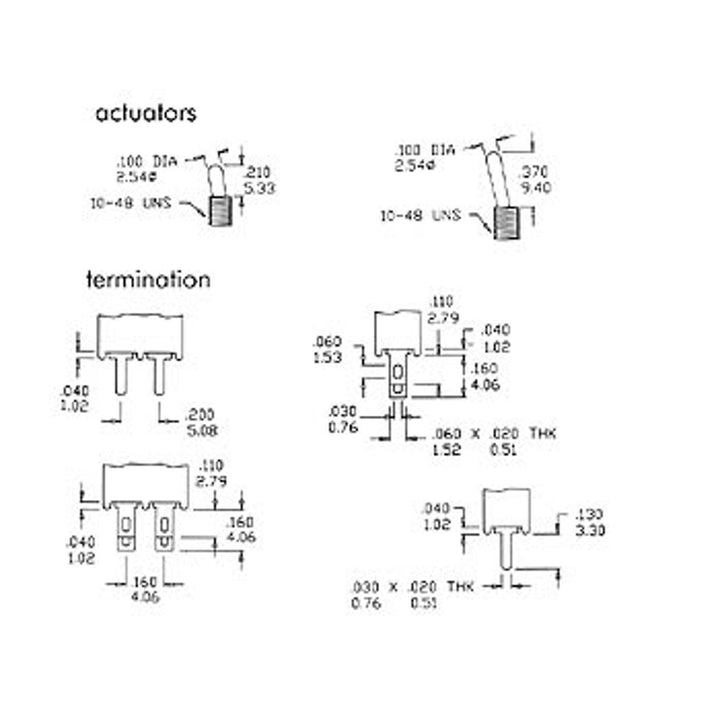 Przełącznik DPDT On-On PCB typu TS-5E do montażu na płytce