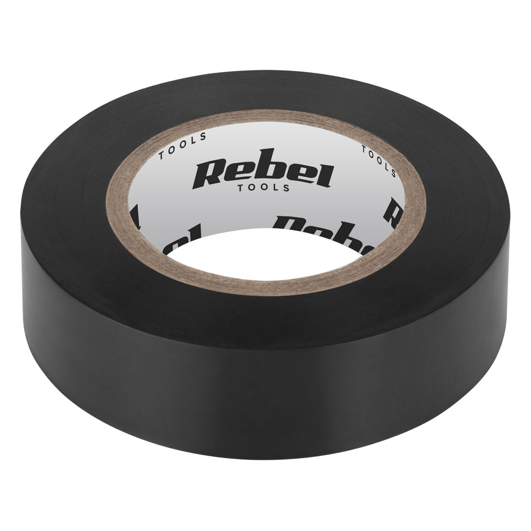 Taśma izolacyjna klejąca REBEL (0,13 mm x 19 mm x 20 yd) czarna