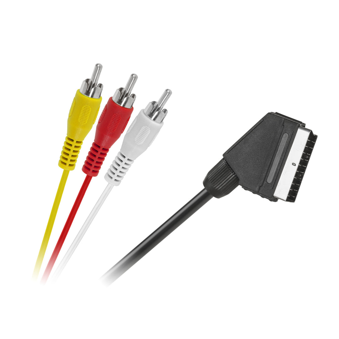 Kabel przewód EURO 3 x RCA 1,5m do przesyłu audio video