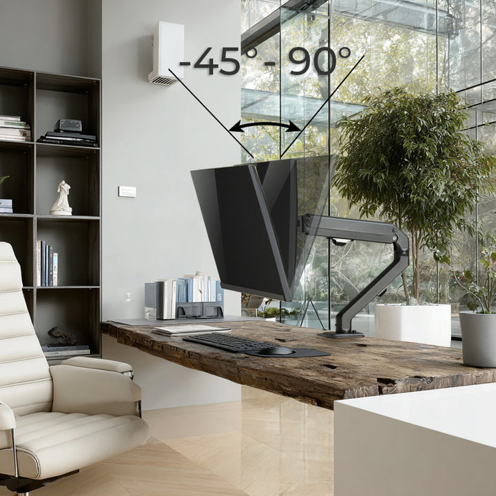 Uchwyt biurkowy do monitora uniwersalny Maclean, sprężyna gazowa 17"-27" 7kg, VESA 75x75,100x100, MC-906