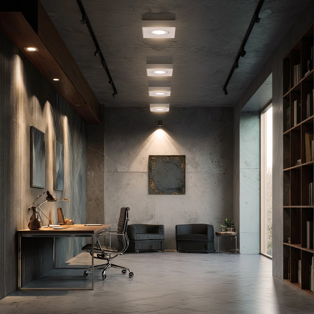 Punktowa oprawa sufitowa Maclean, dla źródeł światła MR16/GU10, kolor biały, 94x94x32mm, kwadratowa, alu, MCE464 W