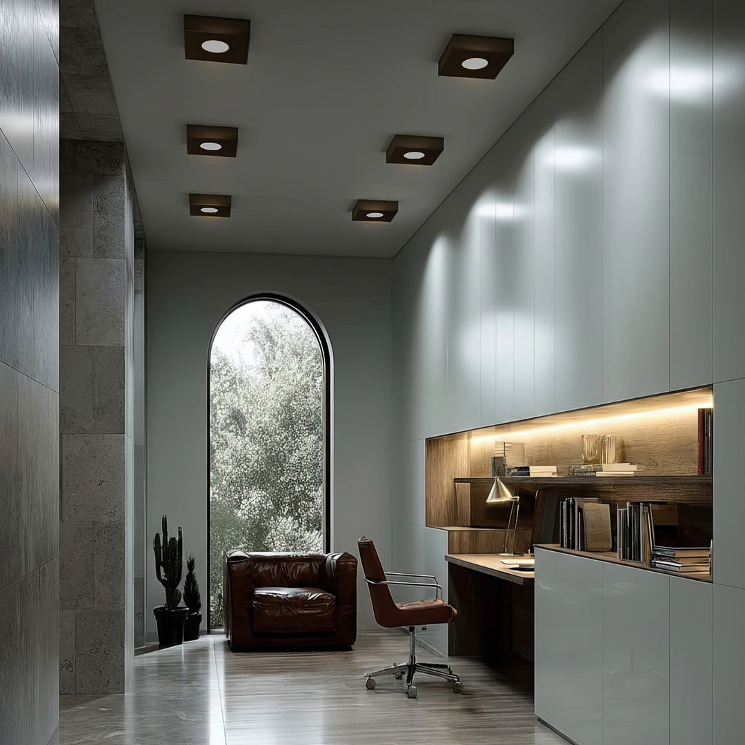 Punktowa oprawa sufitowa Maclean, dla źródeł światła MR16/GU10, kolor czarny, 94x94x32mm, kwadratowa, alu, MCE464 B