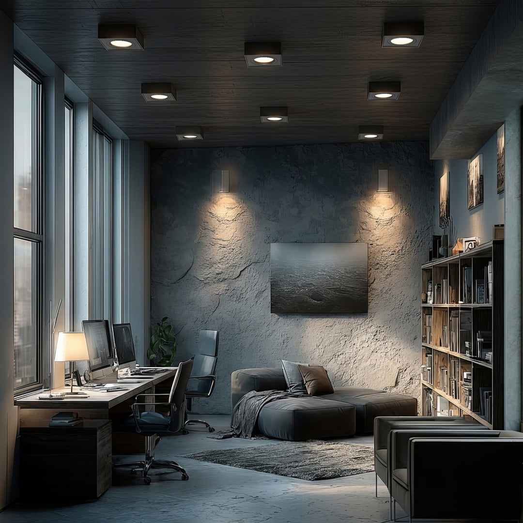 Punktowa oprawa sufitowa Maclean, dla źródeł światła MR16/GU10, kolor czarny, 94x94x32mm, kwadratowa, alu, MCE464 B