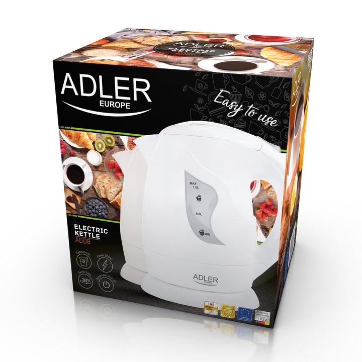 Czajnik bezprzewodowy Adler, 850W, 1L, beżowy, AD 08 b