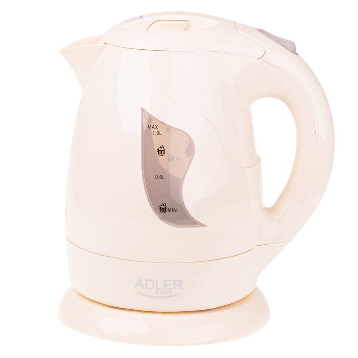 Czajnik bezprzewodowy Adler, 850W, 1L, beżowy, AD 08 b