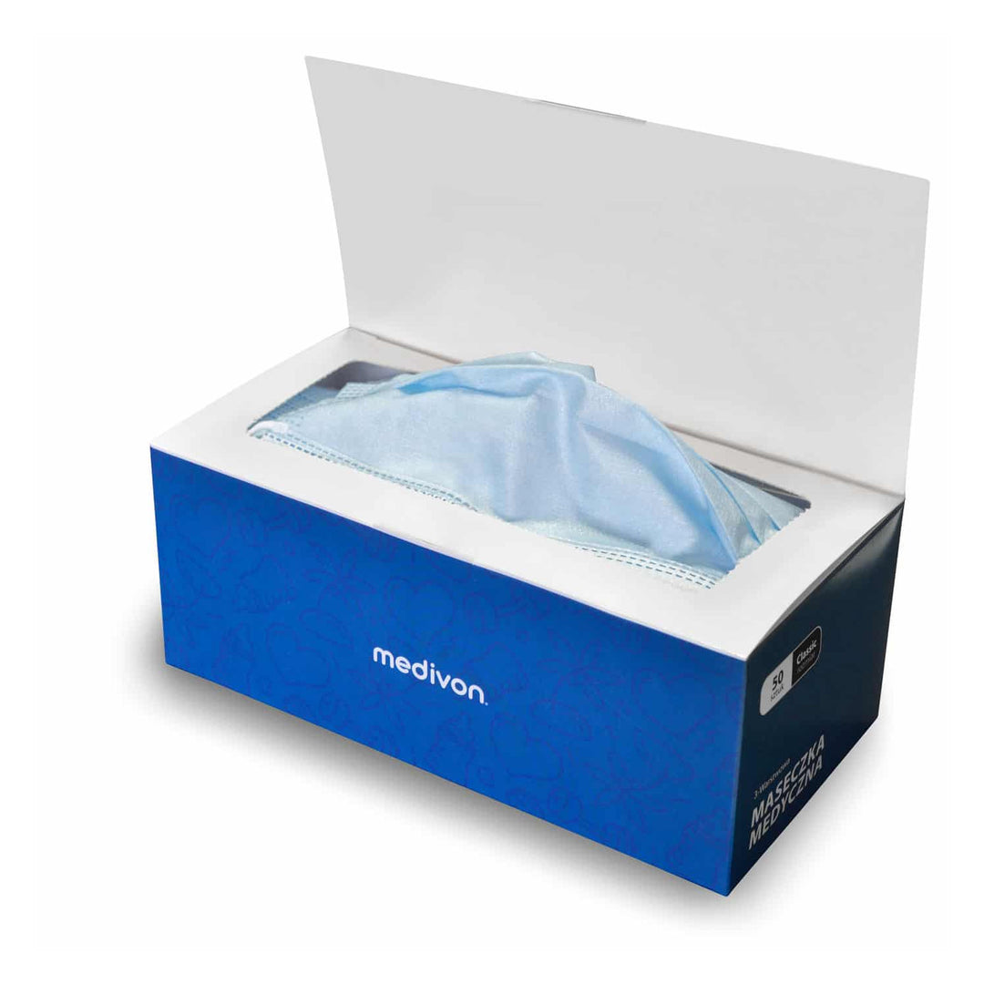 Maseczka medyczna ochronna chirurgiczna antywirusowa Medivon MDV-4420 typ II, 3 warstwowa, 50 szt